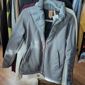 Gray Quilted Accent Zip Jacket